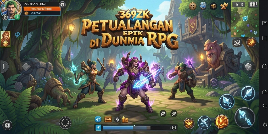Screenshot utama 369ZK menampilkan aksi pertempuran RPG yang mendebarkan.