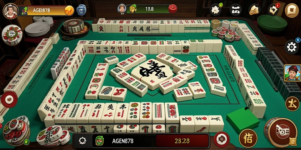 Tampilan permainan Mahjong yang menarik dan interaktif di AGEN878.
