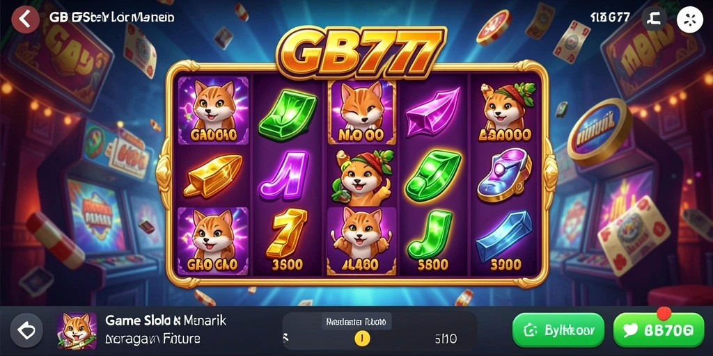 Screenshot menunjukkan gameplay menarik dari GB777 dengan tema slot yang beragam.