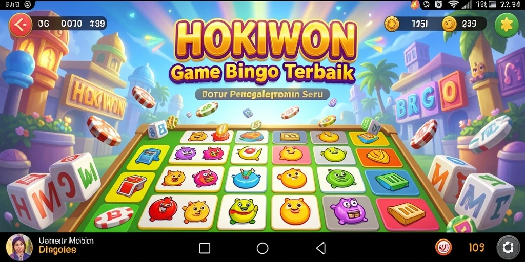 Tampilan gameplay seru HOKIWON saat bermain Bingo.