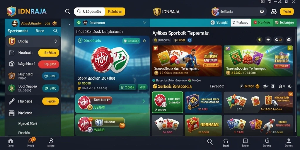 Tampilan antarmuka IDNRAJA yang menarik untuk taruhan olahraga.