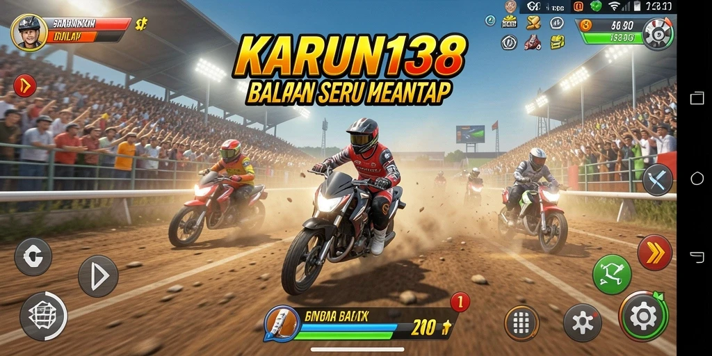 Tampilan menarik dari gameplay balapan di KARUN138.