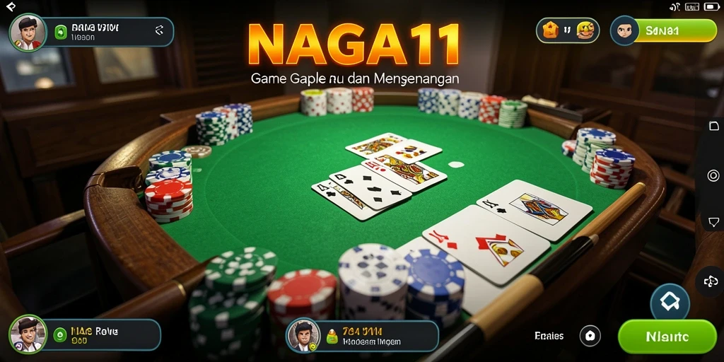 Screenshot gameplay NAGA11 yang menampilkan suasana permainan Gaple.