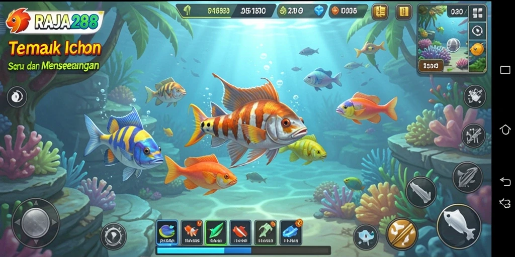 Gameplay seru menembak ikan di bawah laut.