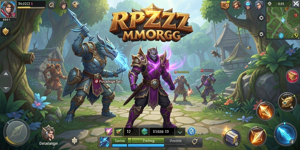 Tangkapan layar gameplay RPZZZ menunjukkan aksi seru dalam pertempuran MMORPG.