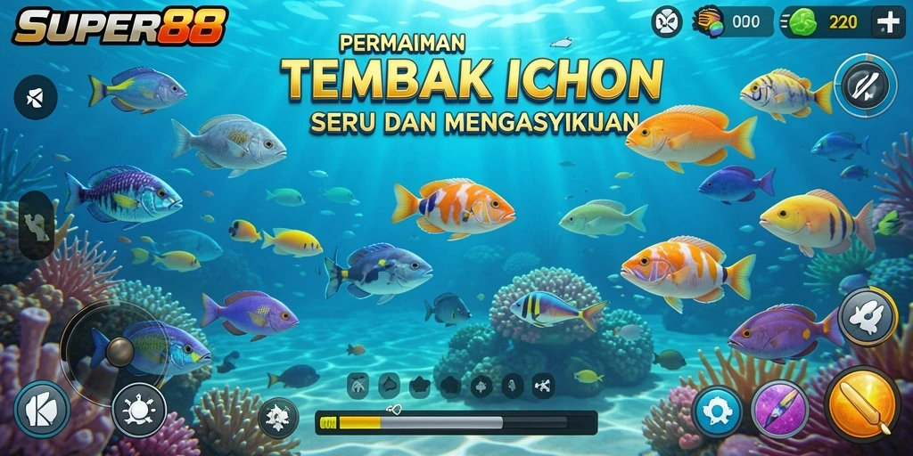 Tampilan gameplay SUPER88 yang menarik saat menembak ikan.