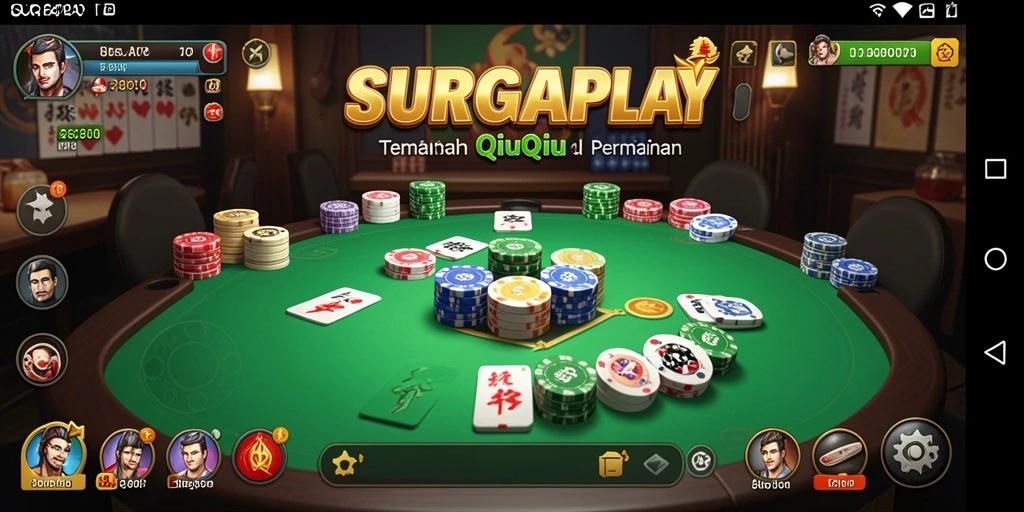 Tampilan gameplay SURGAPLAY yang seru dan interaktif dalam permainan QiuQiu.