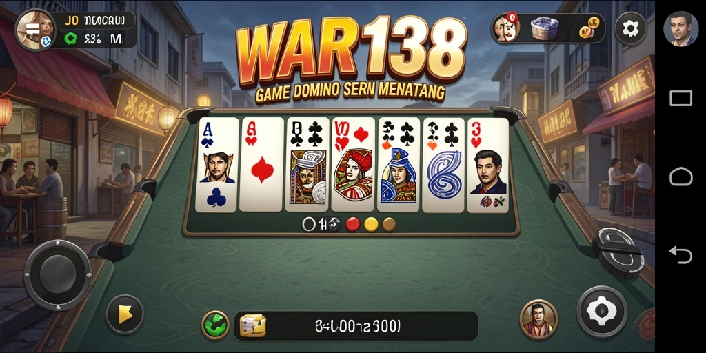 Tangkapan layar menunjukkan aksi seru permainan Domino di WAR138.